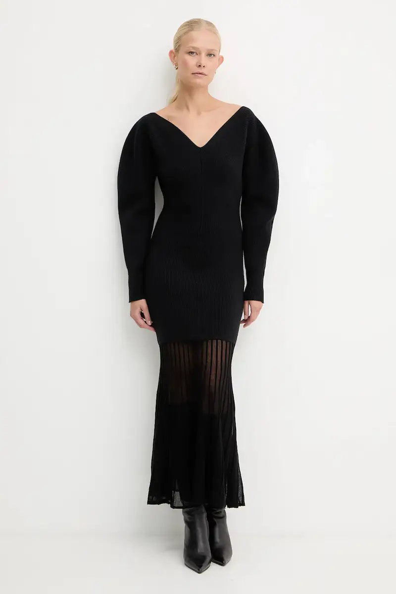 vestito con lana colore nero 50550771 miniatura 2