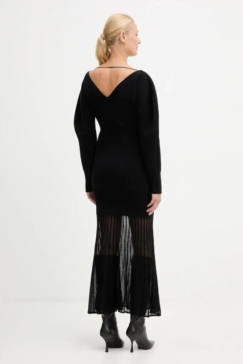 vestito con lana colore nero 50550771 miniatura 3