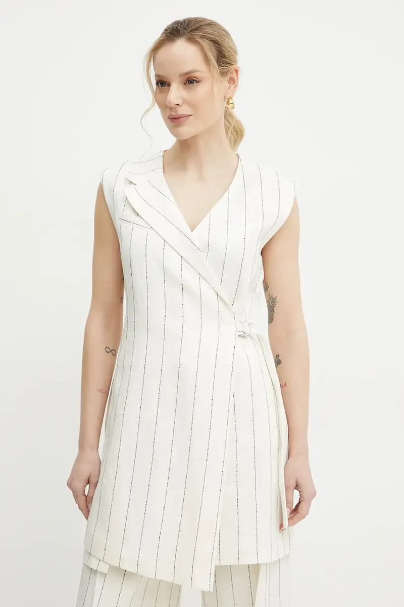 vestito di lino colore beige 50537459