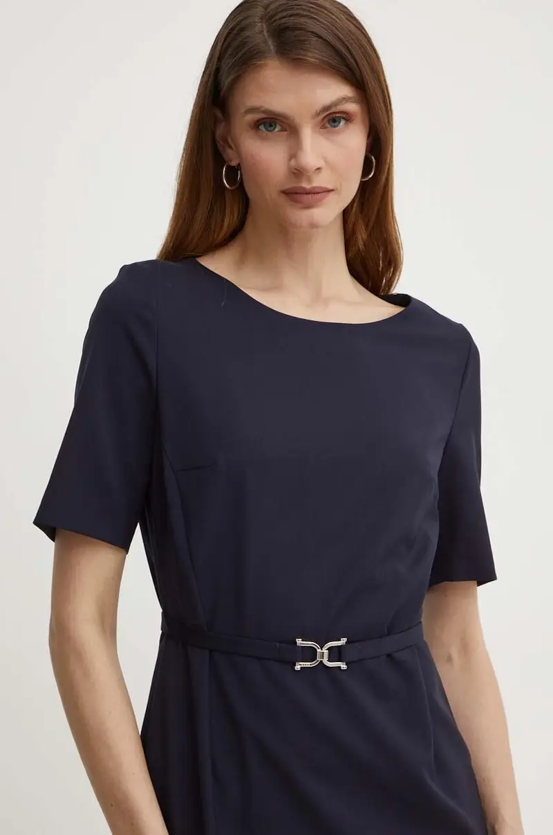 vestito in lana colore blu navy miniatura 4