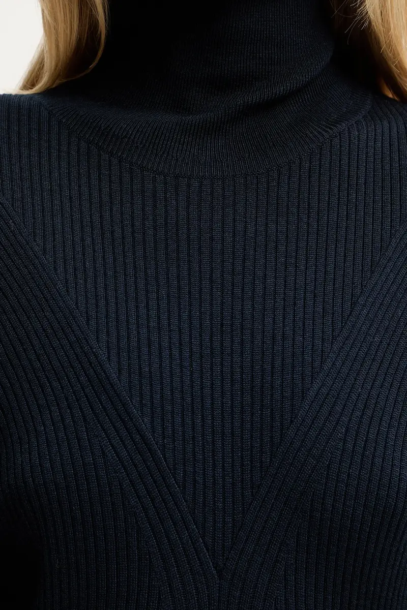 vestito in lana colore blu navy 50548520 miniatura 5