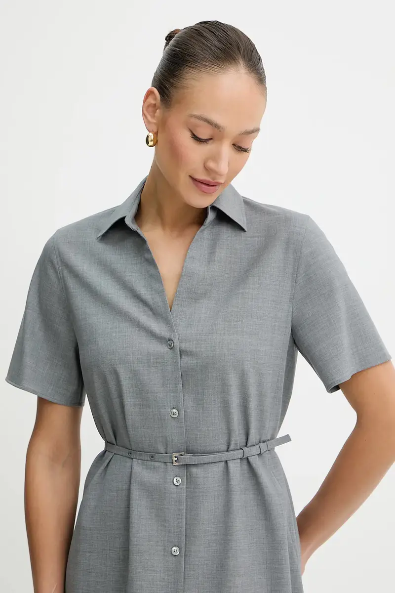 vestito in lana colore grigio 50541988 miniatura 4