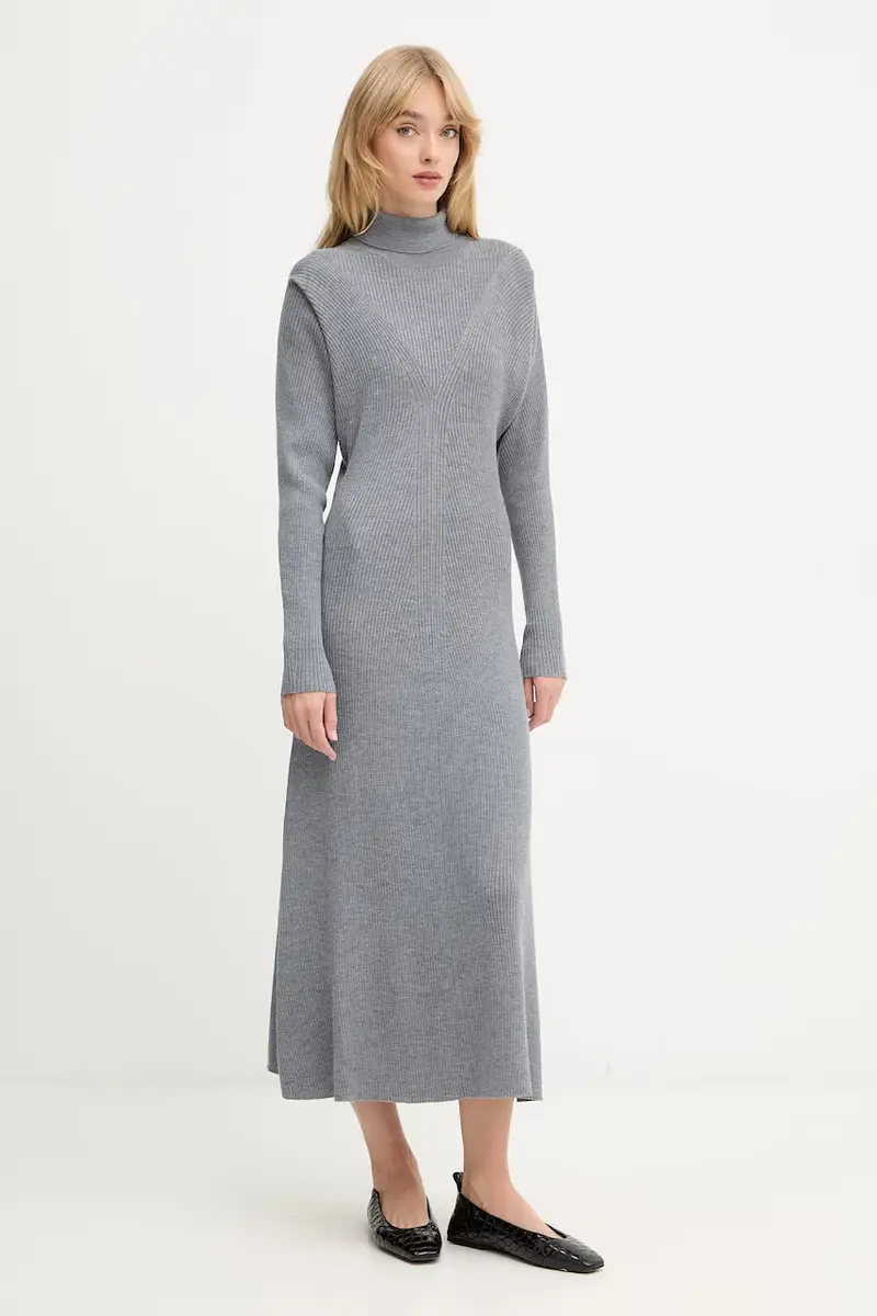 vestito in lana colore grigio 50548520 miniatura 3