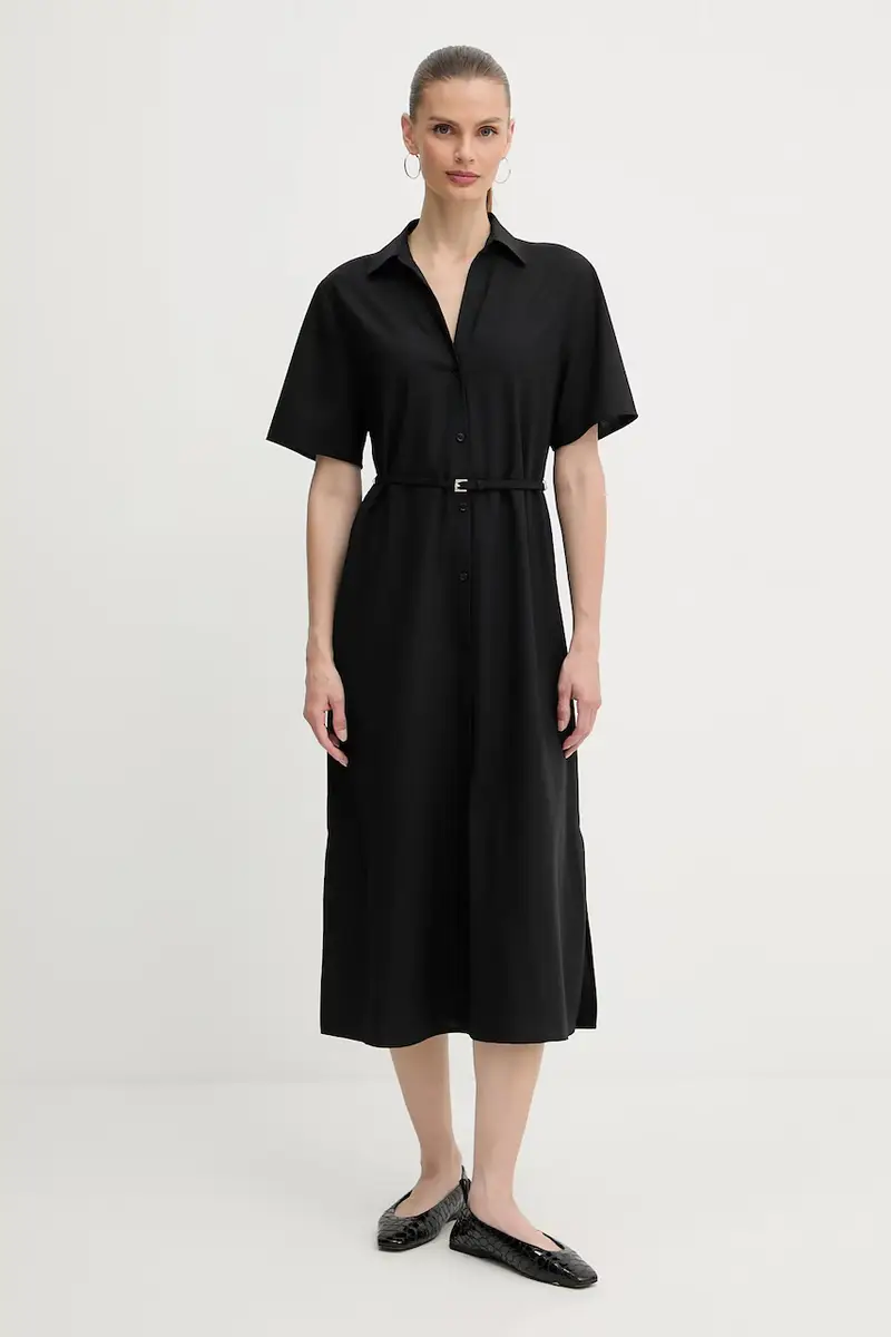 vestito in lana colore nero 50546632