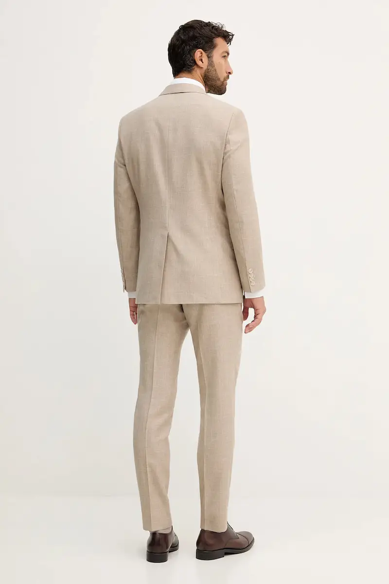 vestito uomo con lana BECKHAM X BOSS colore beige 50549196 miniatura 4