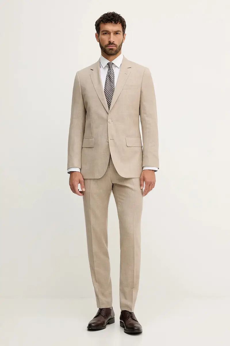 vestito uomo con lana BECKHAM X BOSS colore beige 50549196