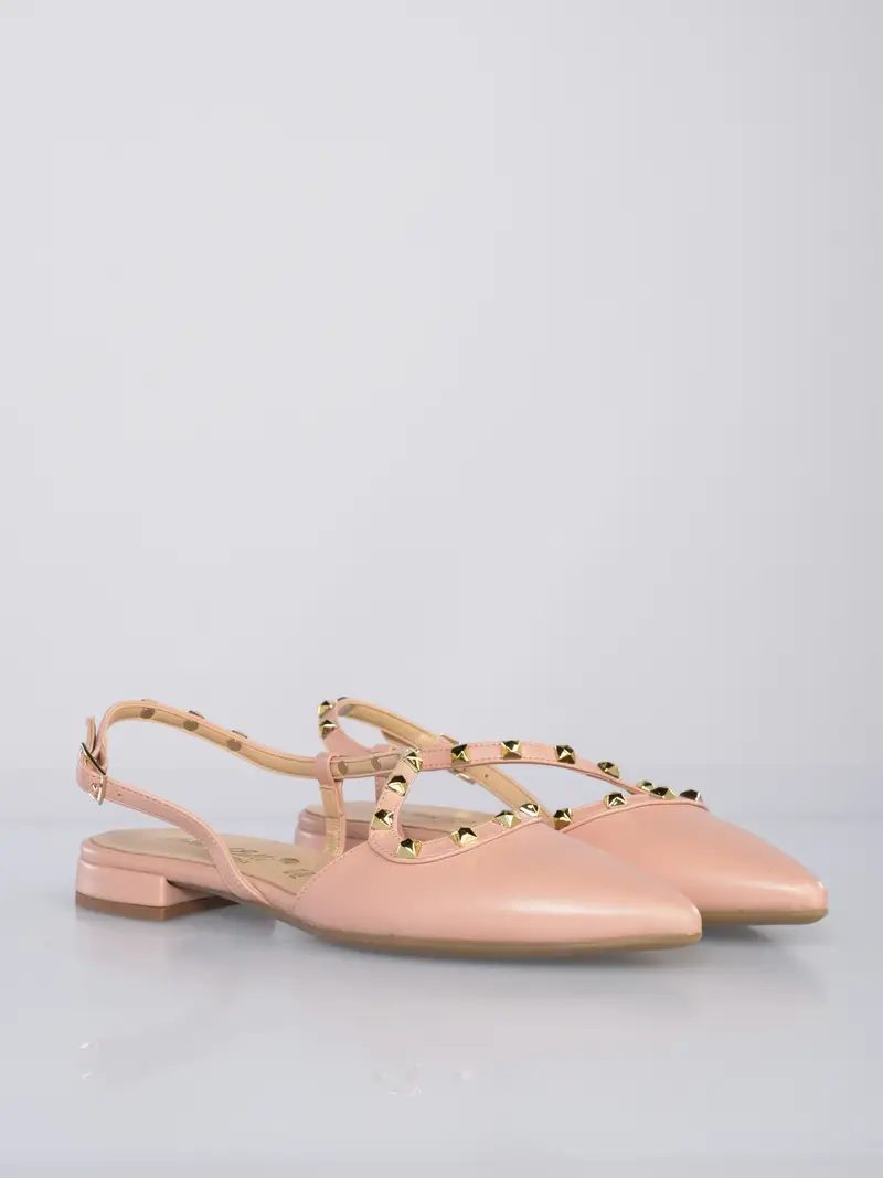 sandalo da donna Bottega Lotti ballerina con borchie Rosa miniatura 2