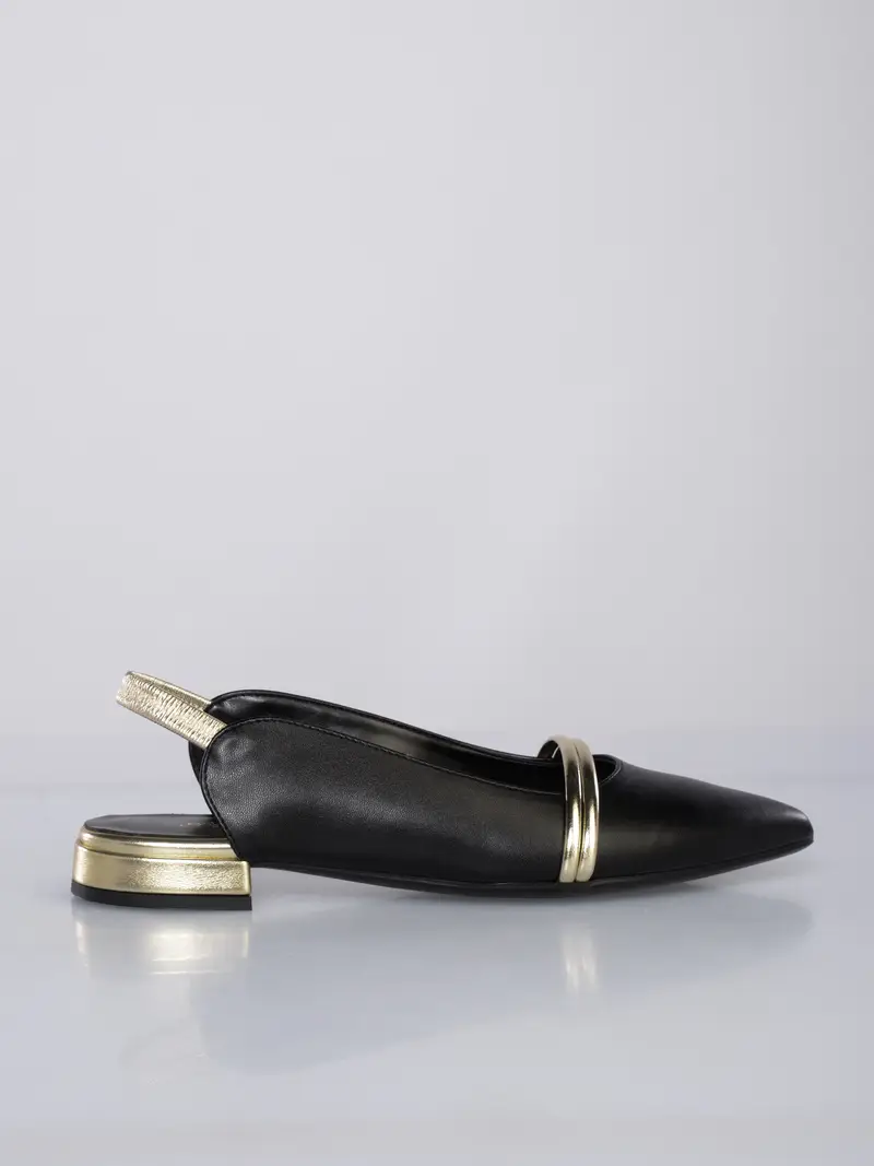 scarpa da donna Bottega Lotti ballerina con listini NERO