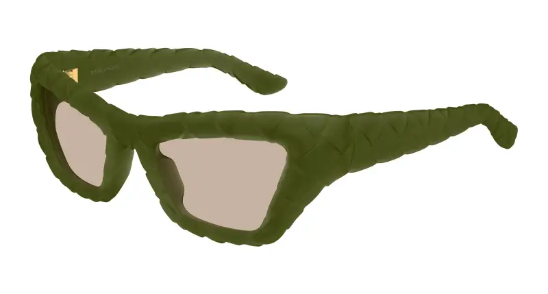 Donna Bottega Veneta BV1438S 003 Occhiali da sole Bio-iniettato Verde Grigio Cat Eye