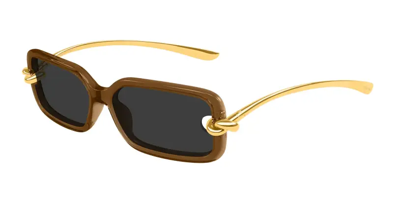 Donna Bottega Veneta BV1439S 005 Occhiali da sole Bio-iniettato Marrone Grigio Squadrata