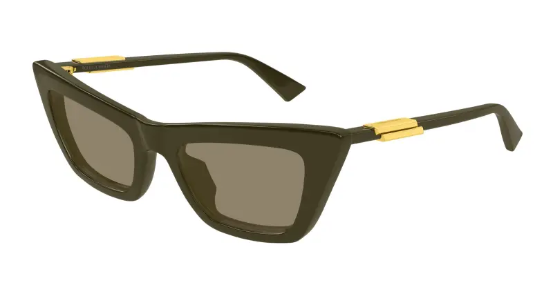 Donna Bottega Veneta BV1446S 005 Occhiali da sole Acetato Verde Marrone Cat Eye