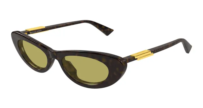 Donna Bottega Veneta BV1447S 002 Occhiali da sole Acetato Havana Giallo Cat Eye