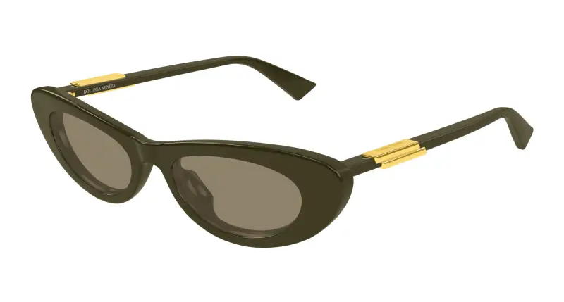 Donna Bottega Veneta BV1447S 005 Occhiali da sole Acetato Verde Marrone Cat Eye