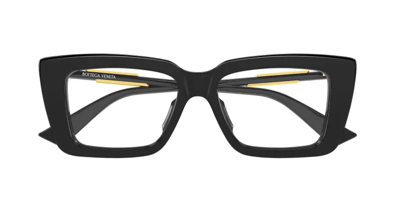 Donna Bottega Veneta BV1448O 001 Montature da vista Acetato Nero Trasparente Squadrata miniatura 2