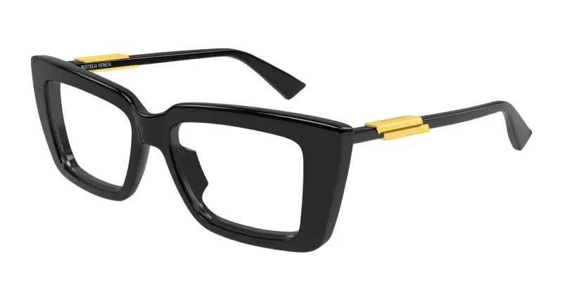 Donna Bottega Veneta BV1448O 001 Montature da vista Acetato Nero Trasparente Squadrata