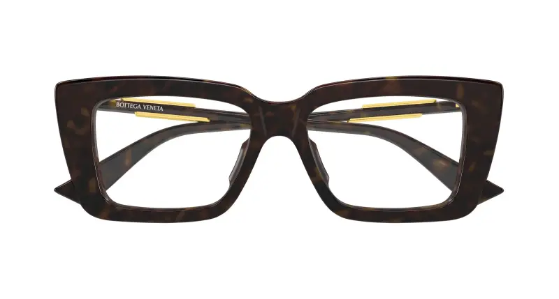 Donna Bottega Veneta BV1448O 002 Montature da vista Acetato Havana Trasparente Squadrata miniatura 2