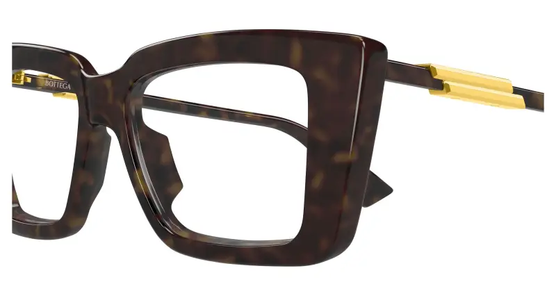 Donna Bottega Veneta BV1448O 002 Montature da vista Acetato Havana Trasparente Squadrata miniatura 3