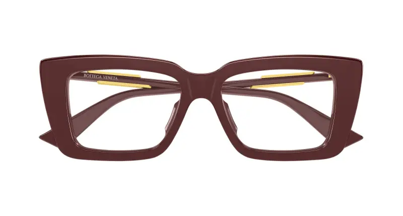 Donna Bottega Veneta BV1448O 004 Montature da vista Acetato Bordeaux Trasparente Squadrata miniatura 2