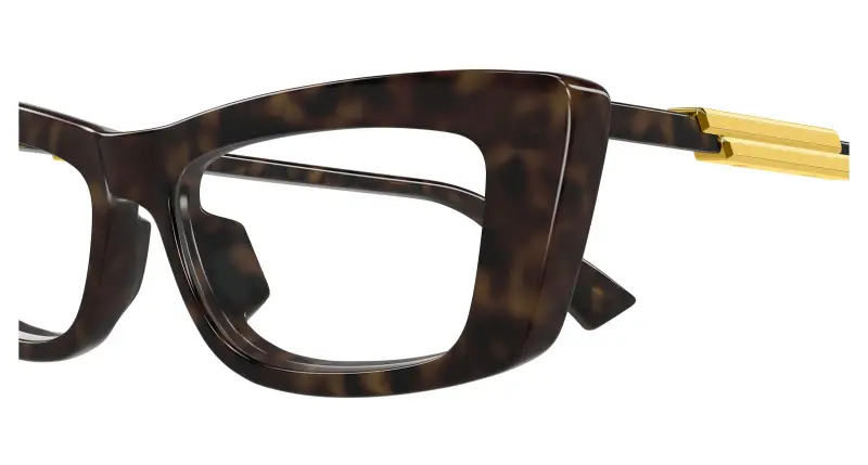 Donna Bottega Veneta BV1449O 002 Montature da vista Acetato Havana Trasparente Squadrata miniatura 3
