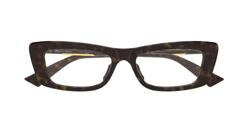 Donna Bottega Veneta BV1449O 007 Montature da vista Acetato Havana Trasparente Squadrata miniatura 2