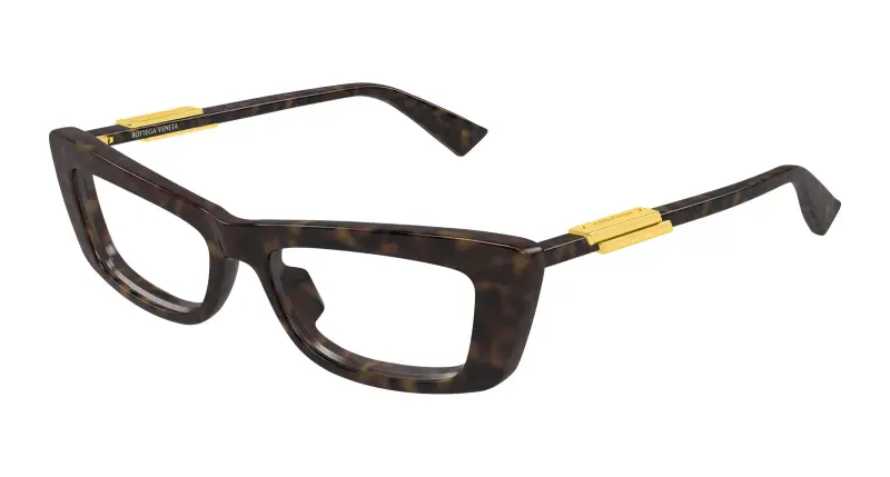 Donna Bottega Veneta BV1449O 007 Montature da vista Acetato Havana Trasparente Squadrata