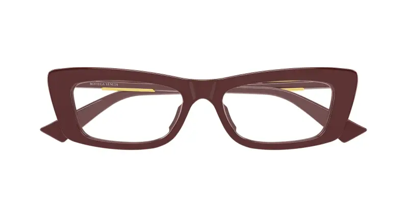 Donna Bottega Veneta BV1449O 009 Montature da vista Acetato Bordeaux Trasparente Squadrata miniatura 2