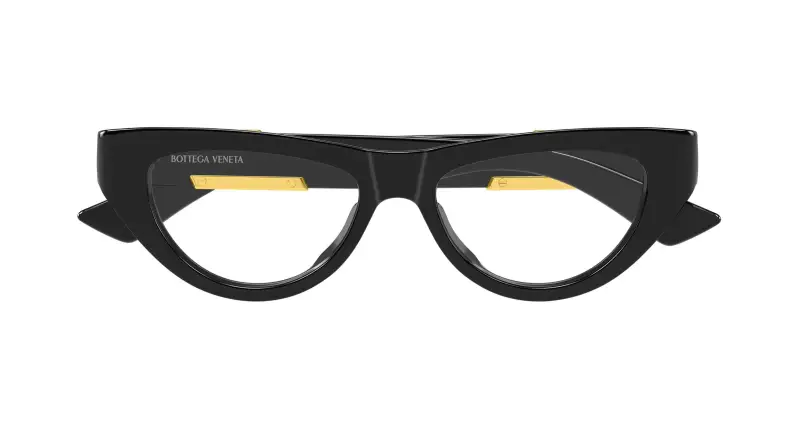 Donna Bottega Veneta BV1454O 001 Montature da vista Bio-iniettato Nero Trasparente Cat Eye miniatura 2