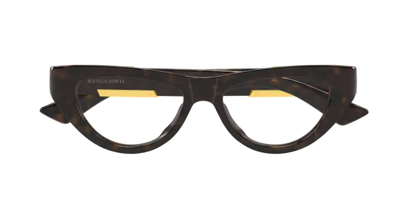 Donna Bottega Veneta BV1454O 002 Montature da vista Bio-iniettato Havana Trasparente Cat Eye miniatura 2