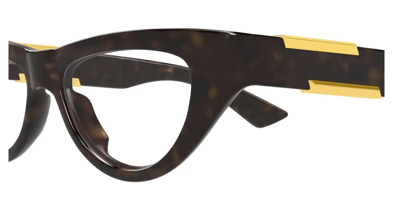 Donna Bottega Veneta BV1454O 002 Montature da vista Bio-iniettato Havana Trasparente Cat Eye miniatura 3