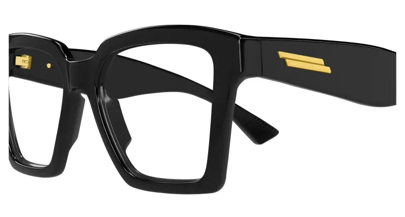 Donna Bottega Veneta BV1458O 001 Montature da vista Acetato Nero Trasparente Squadrata miniatura 3