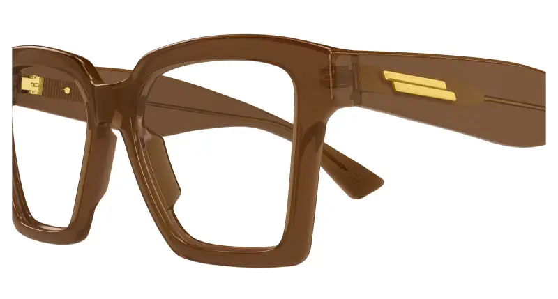 Donna Bottega Veneta BV1458O 004 Montature da vista Acetato Marrone Trasparente Squadrata miniatura 3