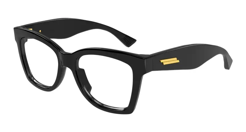 Donna Bottega Veneta BV1459O 001 Montature da vista Acetato Nero Trasparente Farfalla