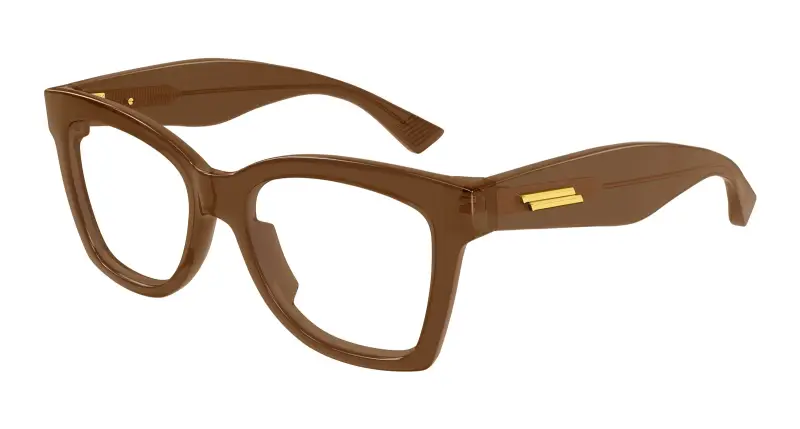 Donna Bottega Veneta BV1459O 004 Montature da vista Acetato Marrone Trasparente Farfalla