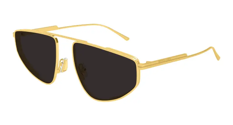 Donna Bottega Veneta BV1466S 001 Occhiali da sole Metallo Oro Grigio Pilot