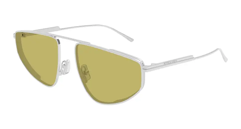 Donna Bottega Veneta BV1466S 003 Occhiali da sole Metallo Argento Giallo Pilot