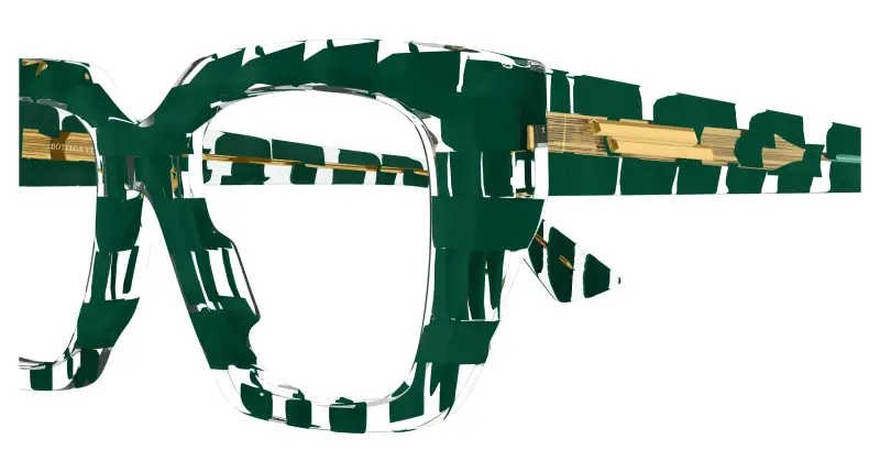 Donna BV1032O 009 Montature da vista Acetato Verde Trasparente Squadrata miniatura 3