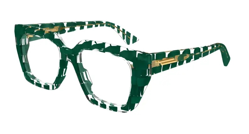 Donna BV1032O 009 Montature da vista Acetato Verde Trasparente Squadrata