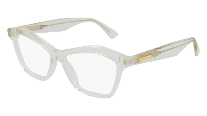 Bottega Veneta Donna BV1096O 004 Montature da vista Acetato Beige Trasparente Cat Eye