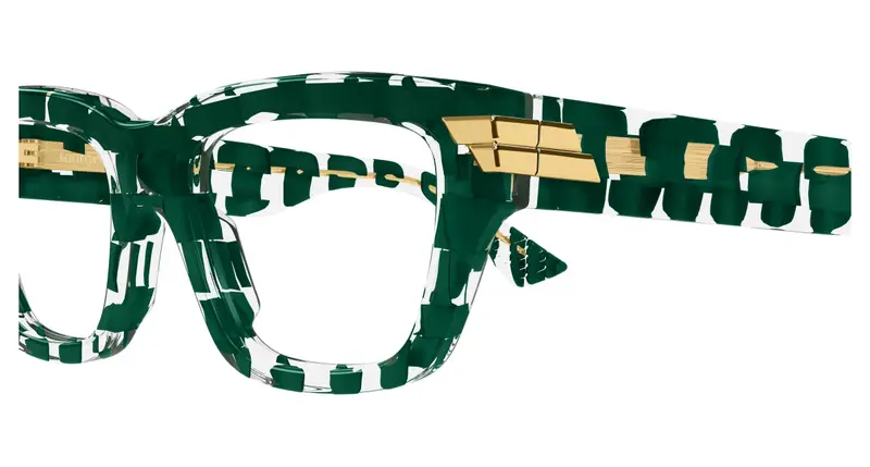Bottega Veneta Donna BV1190O 005 Montature da vista Acetato Verde Trasparente Squadrata miniatura 2