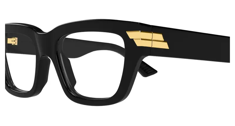 Bottega Veneta Donna BV1190O 007 Montature da vista Acetato Nero Trasparente Squadrata miniatura 2