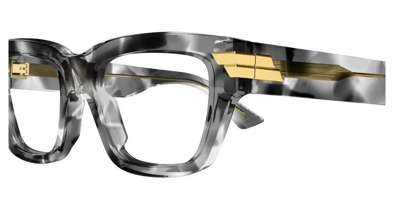 Bottega Veneta Donna BV1190O 009 Montature da vista Acetato Havana Trasparente Squadrata miniatura 2