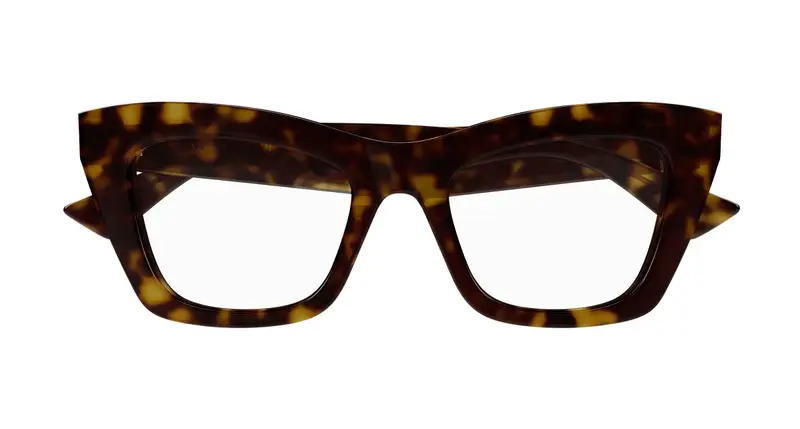 Bottega Veneta Donna BV1215O 002 Montature da vista Acetato Havana Cat Eye miniatura 2