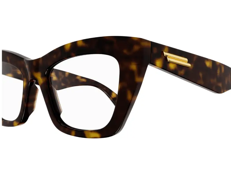 Bottega Veneta Donna BV1215O 002 Montature da vista Acetato Havana Cat Eye miniatura 3