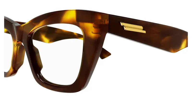 Bottega Veneta Donna BV1215O 005 Montature da vista Acetato Havana Trasparente Cat Eye miniatura 2