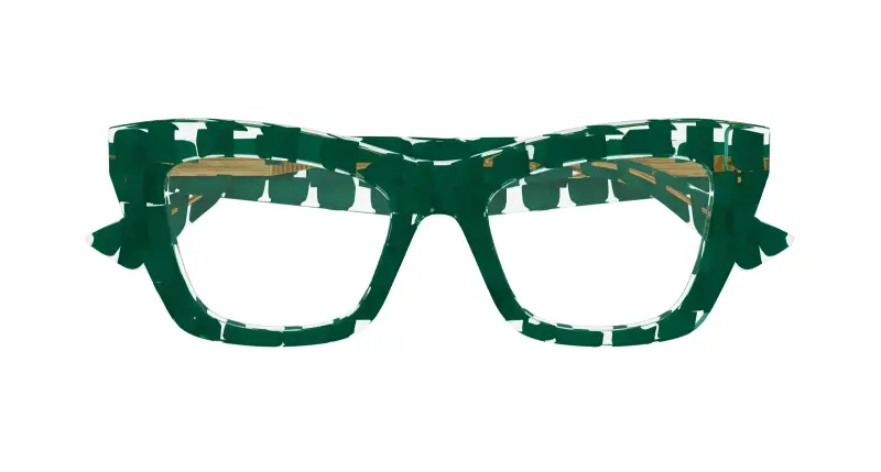 Donna BV1215O 008 Montature da vista Acetato Verde Trasparente Cat Eye miniatura 2