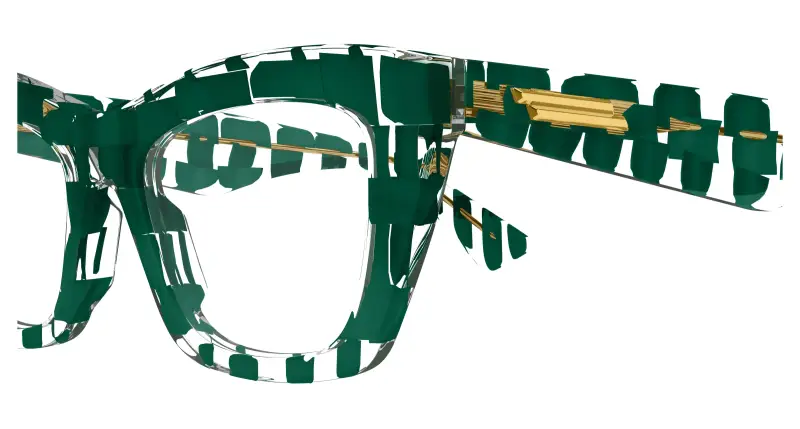 Donna BV1215O 008 Montature da vista Acetato Verde Trasparente Cat Eye miniatura 3