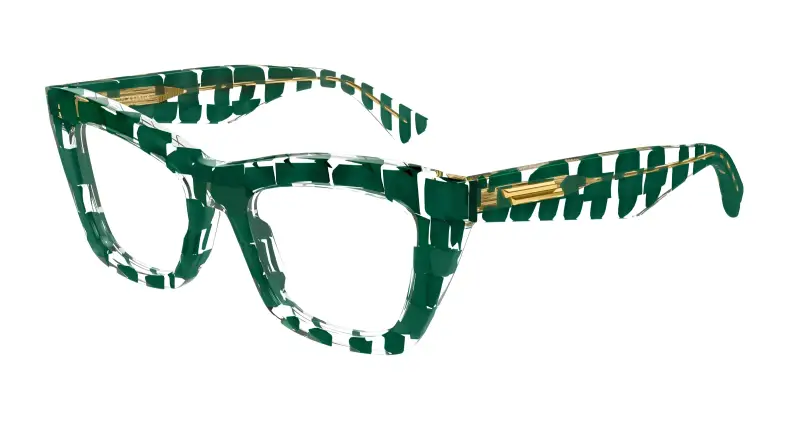 Donna BV1215O 008 Montature da vista Acetato Verde Trasparente Cat Eye