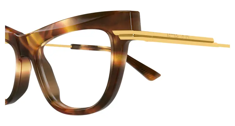 Bottega Veneta Donna BV1266O 005 Montature da vista Acetato Havana Trasparente Cat Eye miniatura 2