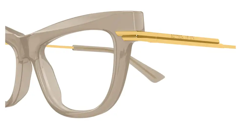 Bottega Veneta Donna BV1266O 006 Montature da vista Acetato Marrone Trasparente Cat Eye miniatura 2