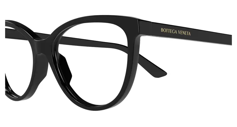 Bottega Veneta Donna BV1313O 006 Montature da vista Acetato Nero Trasparente Cat Eye miniatura 2